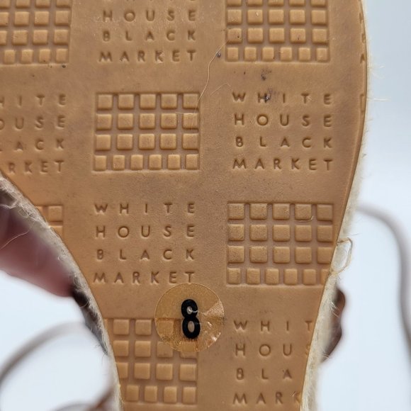 White House Black Market GINGER Wedge Ankle Wrap Strap Sandal SZ 8 - Picture 10 of 14